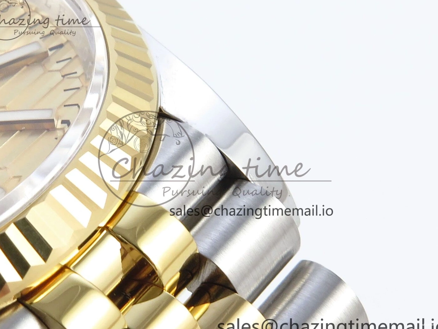 Best Stick YG 126233 EWEF SS on Textured Jubilee A3235 Bracelet 36 Marker YG Edition DateJust Dial 0510